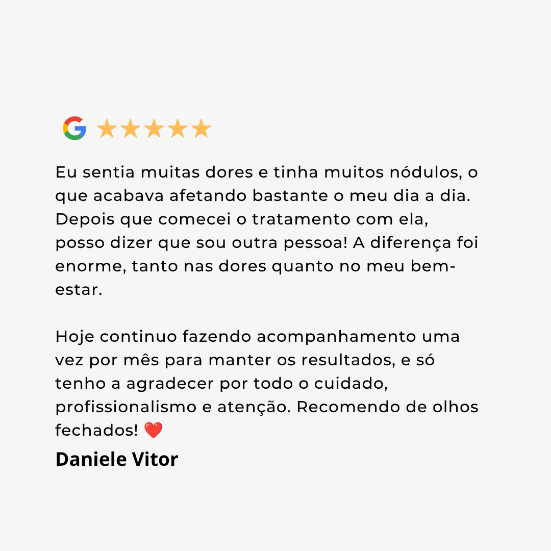 Excelente profissional! Muito atenciosa, cuidadosa e comprometida com cada paciente. Seu atendimento é completo e humanizado, buscando compreender o que está por trás da queixa e avaliando o corpo (4)
